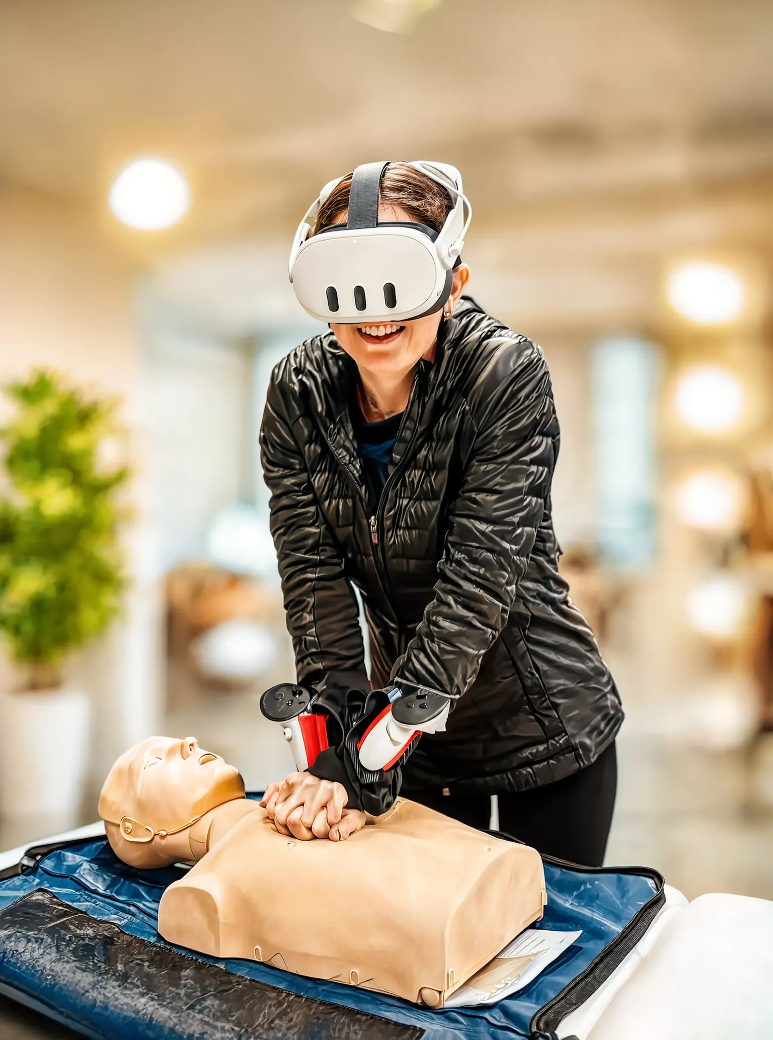 FirefighterVR CPR-Paket – echte Reanimationspuppe mit VR-Headset