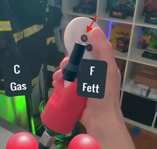 Hauptmenü im Feuerlöschertraining über den B-Knopf
