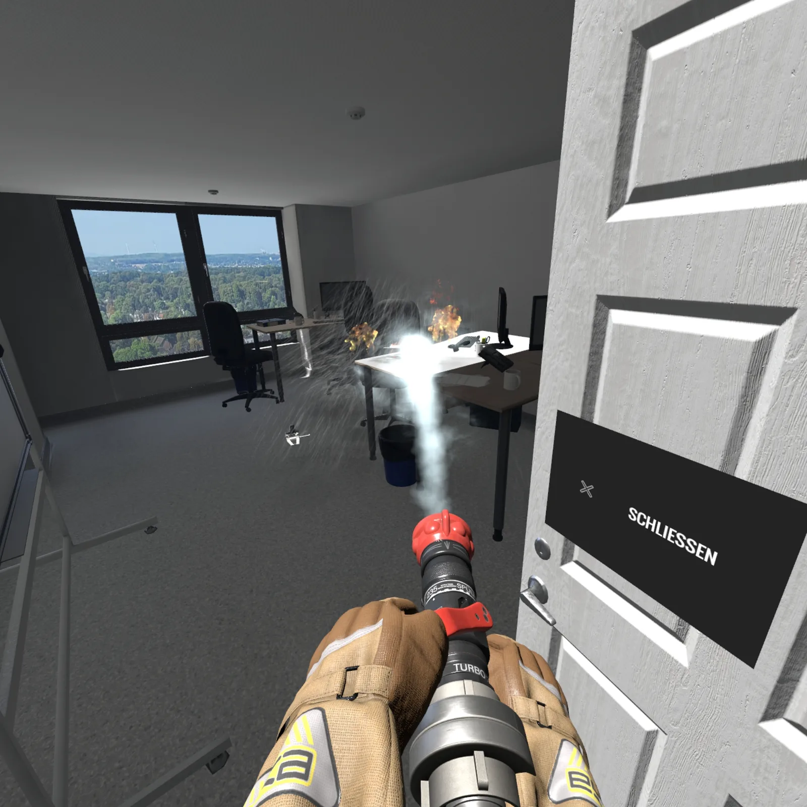VR Bürobrand Training – Feuerlöscher richtig einsetzen