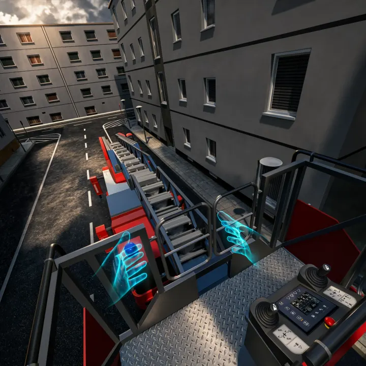 VR Drehleiter Training – Hauptbedienstand und Korb