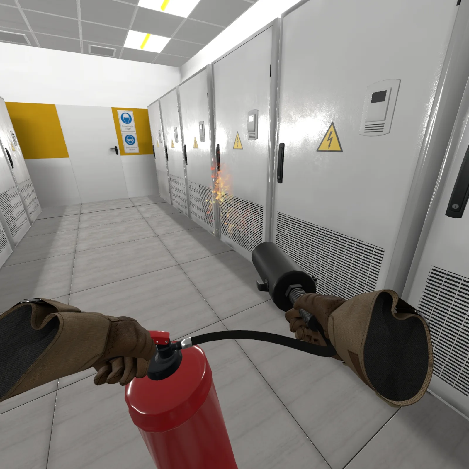 VR Elektronikbrand Training – CO2-Löscher einsetzen