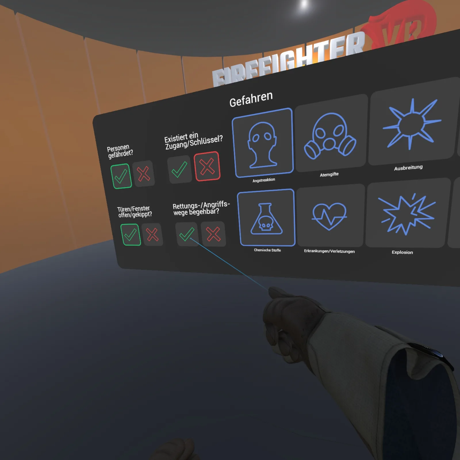 VR Erkundung Training – Rückmeldung an Einsatzleitung