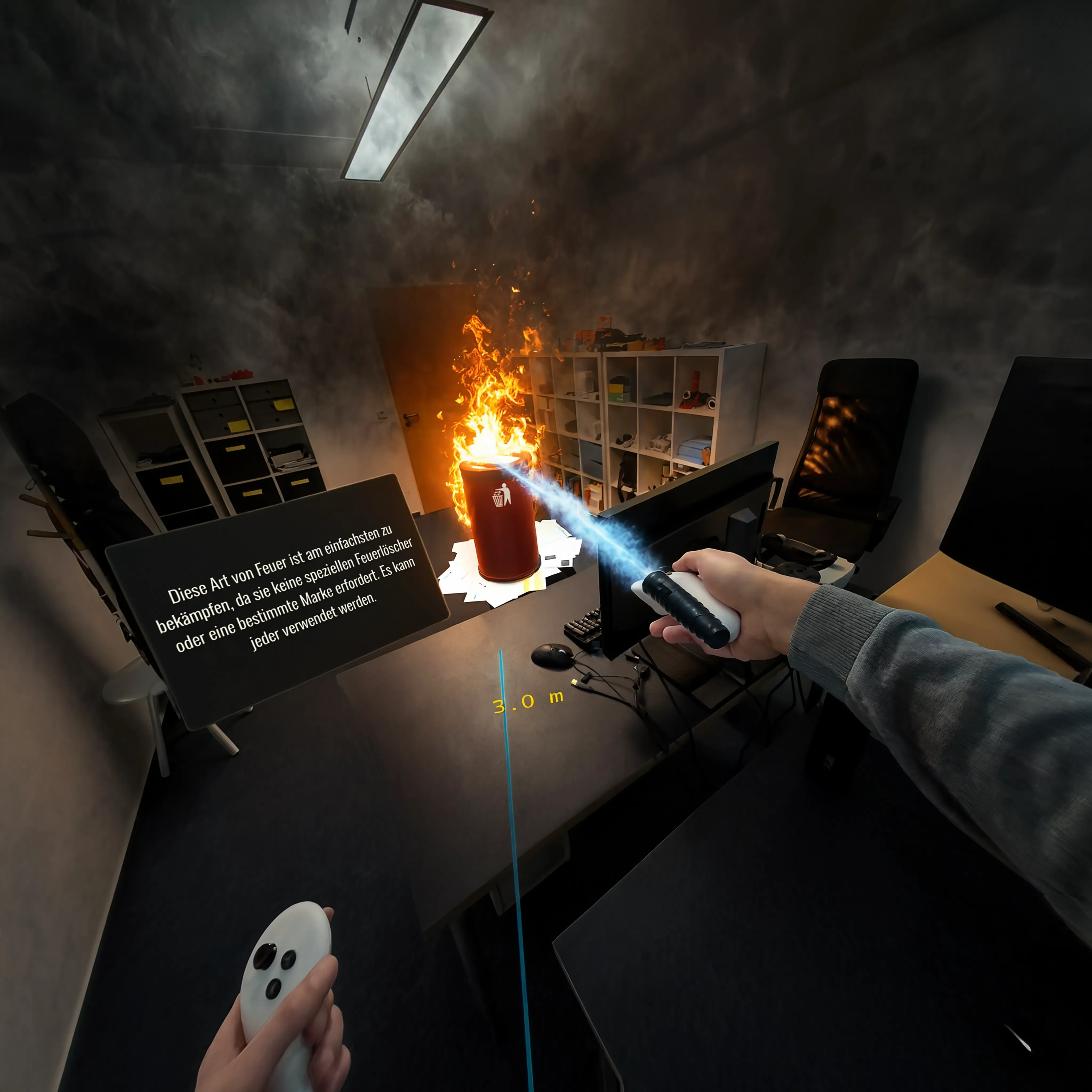 VR Feuerlöscher Training – Brandbekämpfung mit Pulverlöscher
