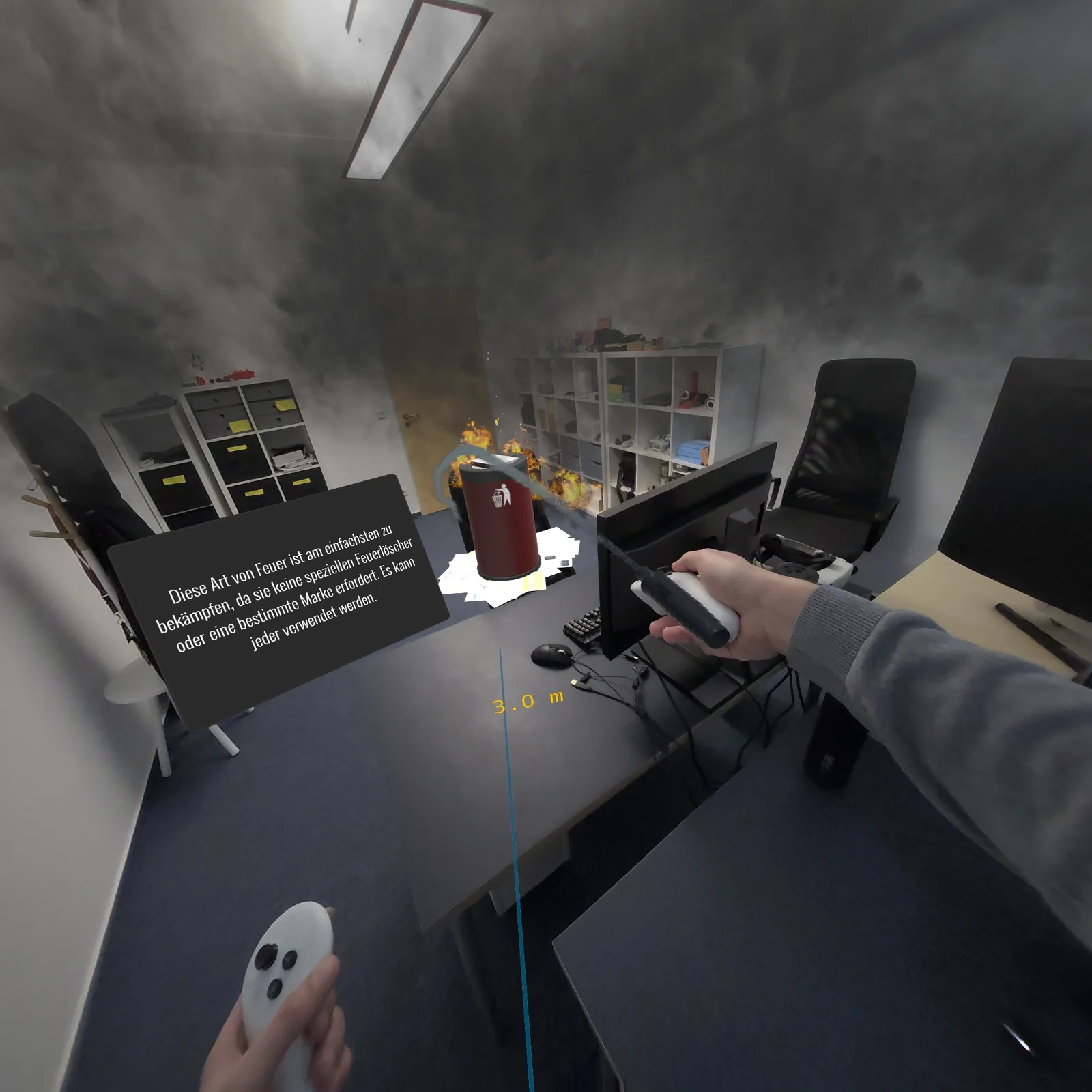 VR Feuerlöscher Training – Bekämpfung eines Papierkorb-Brands