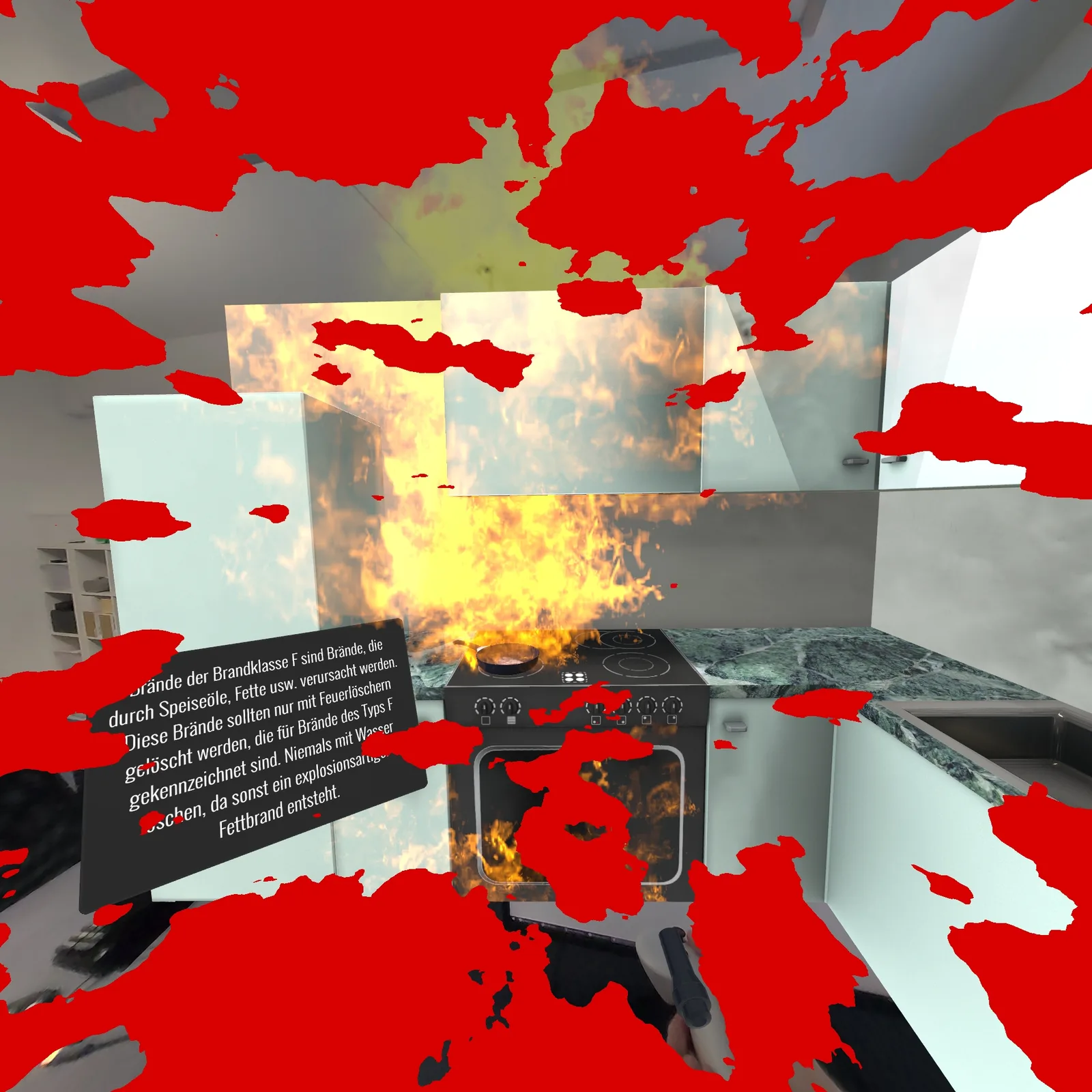 VR Feuerlöscher Training – AR-Modus in echten Räumen