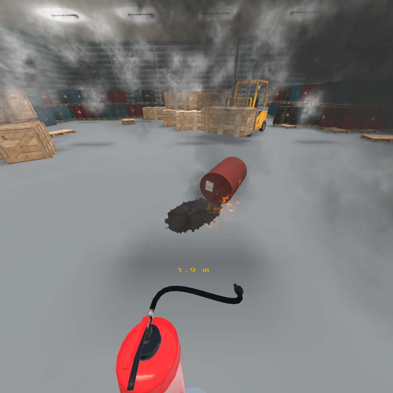 VR Feuerlöscher Training – Bürobrand Übungsszenario