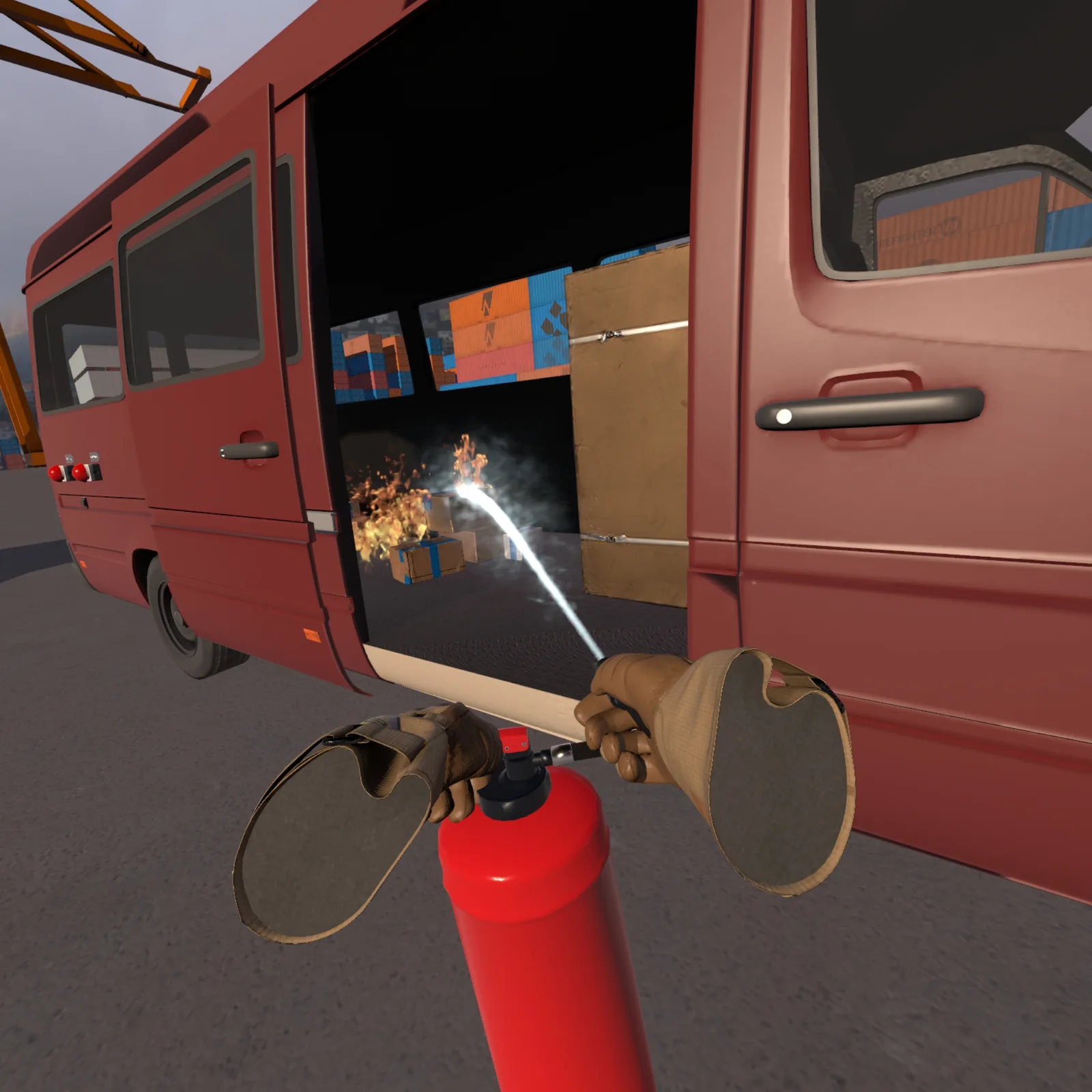 VR Ladeflächenbrand Training – Löschangriff auf Ladefläche