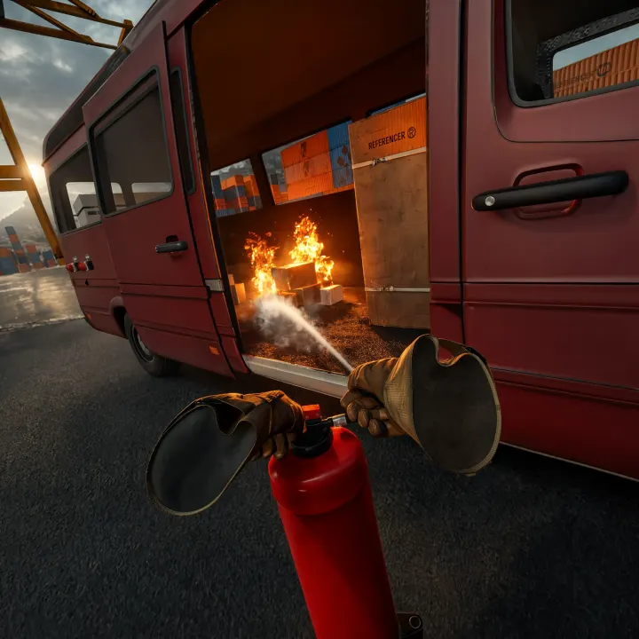 VR Ladeflächenbrand LKW Training