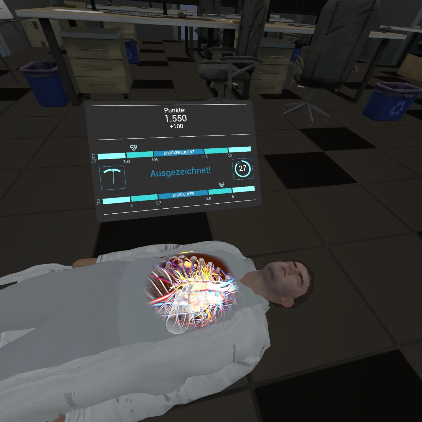 VR Reanimation CPR Training – Druckpunkt finden