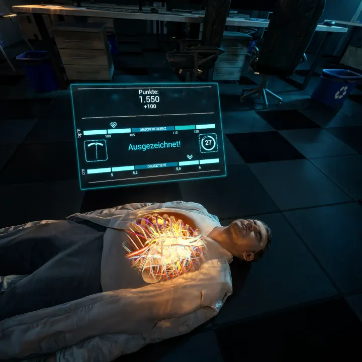 VR Reanimation CPR Training mit Puppe