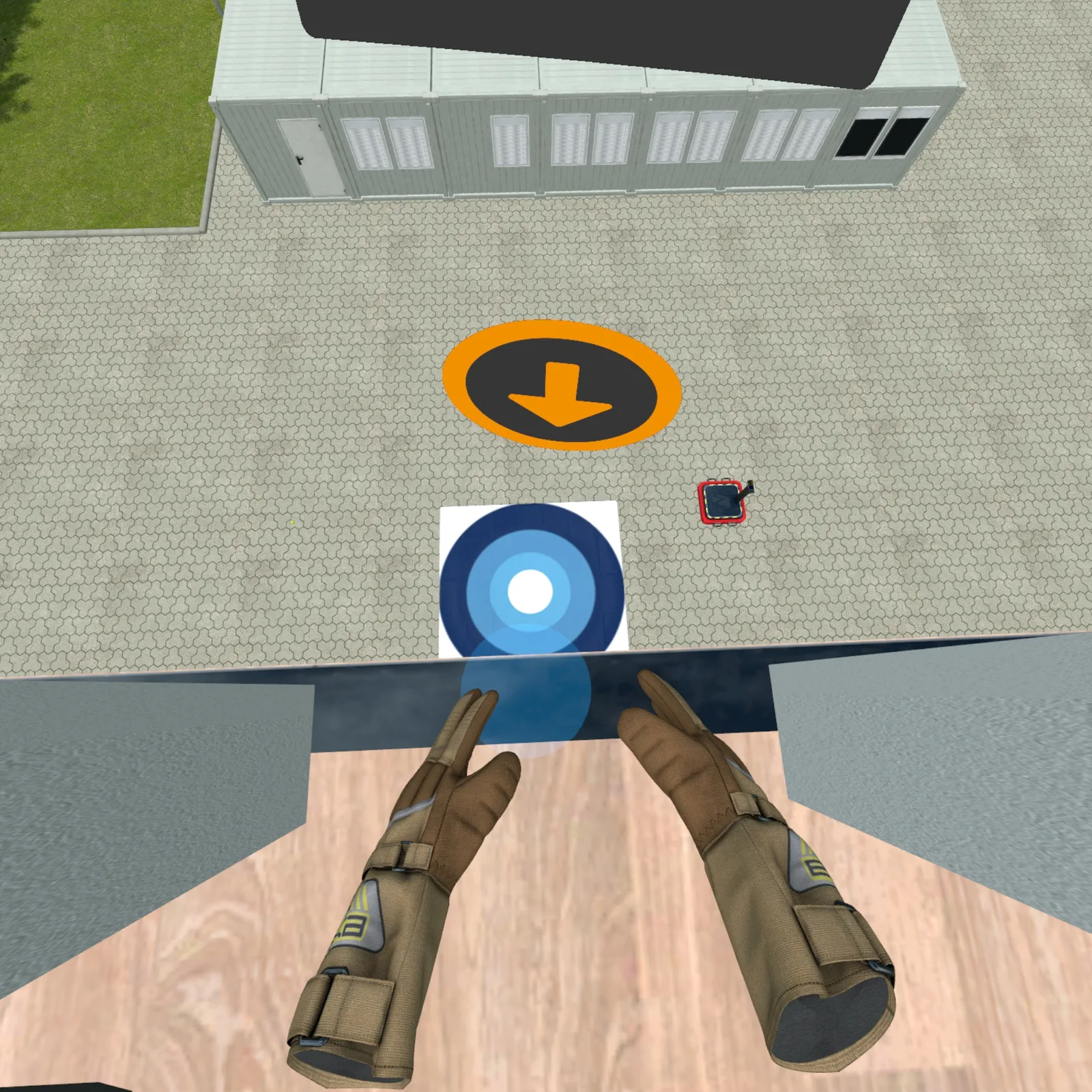 VR Sprungkissen Training – Teamarbeit beim Aufbau