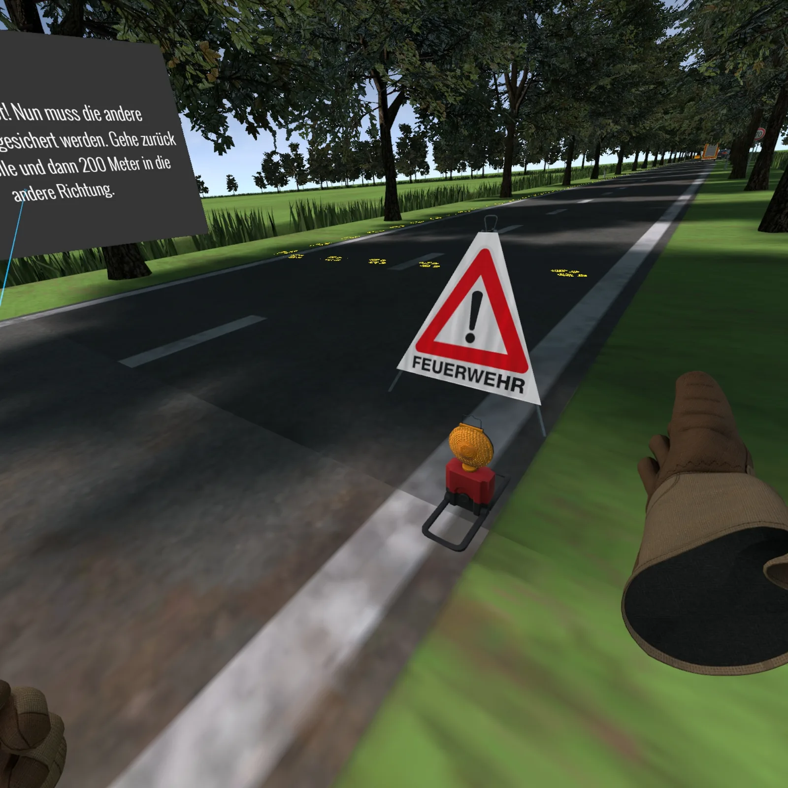 VR Unfallsicherung Training – Verkehrsabsicherung einrichten