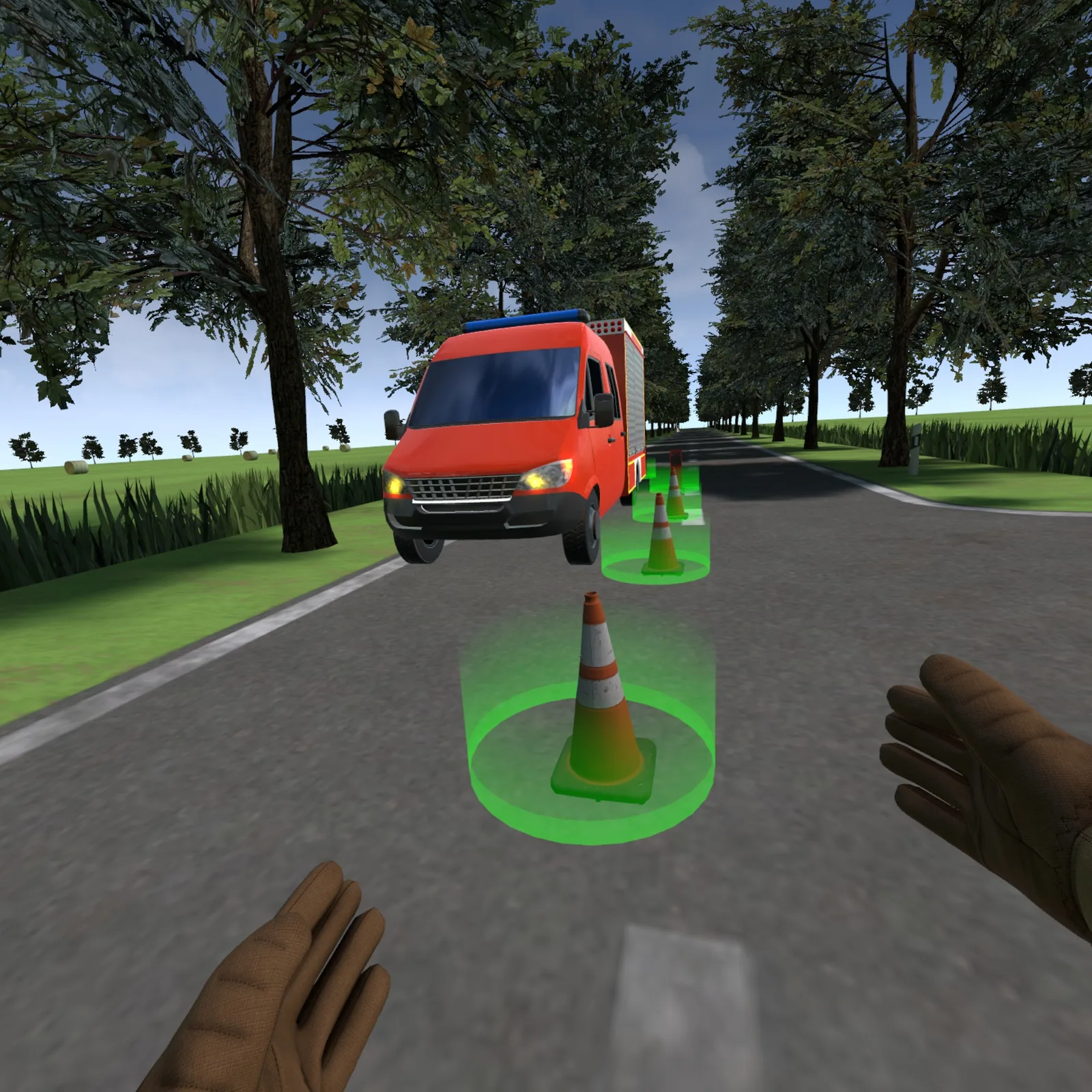 VR Unfallsicherung Training – Warnblinkanlage aktivieren