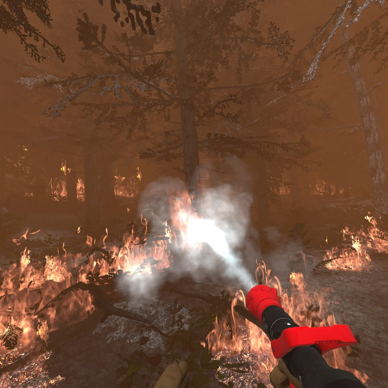 VR Waldbrand Training – Nachlöscharbeiten
